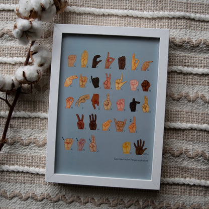 Poster  DIN A4 Alphabet sign language
