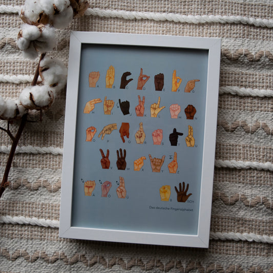 Poster  DIN A4 Alphabet sign language