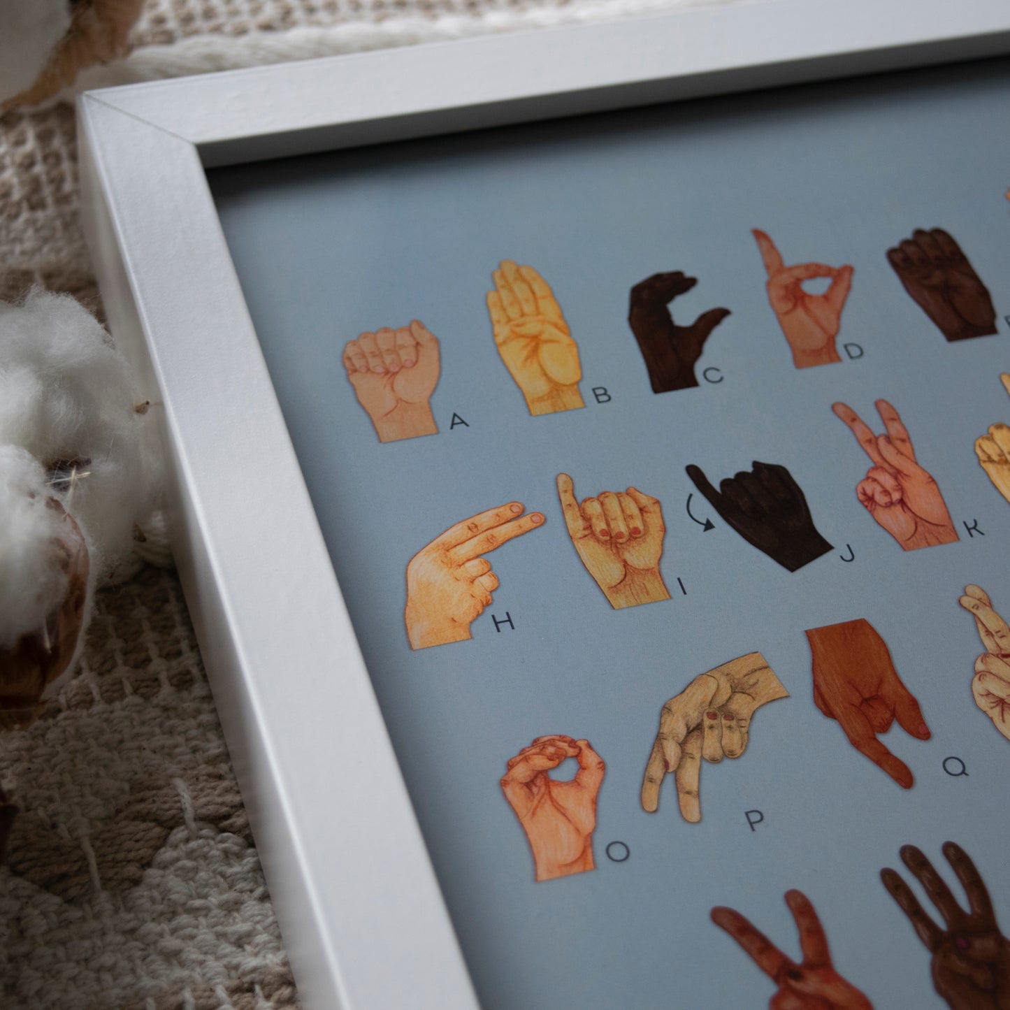 Poster  DIN A4 Alphabet sign language