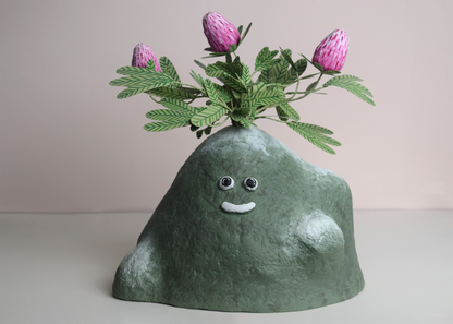 Papiervasen, Pappmaché Dekoration, Blopp Stein
