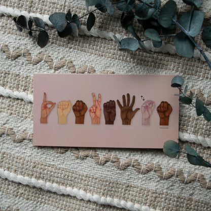 Postkarte sign language "Dankeschön"