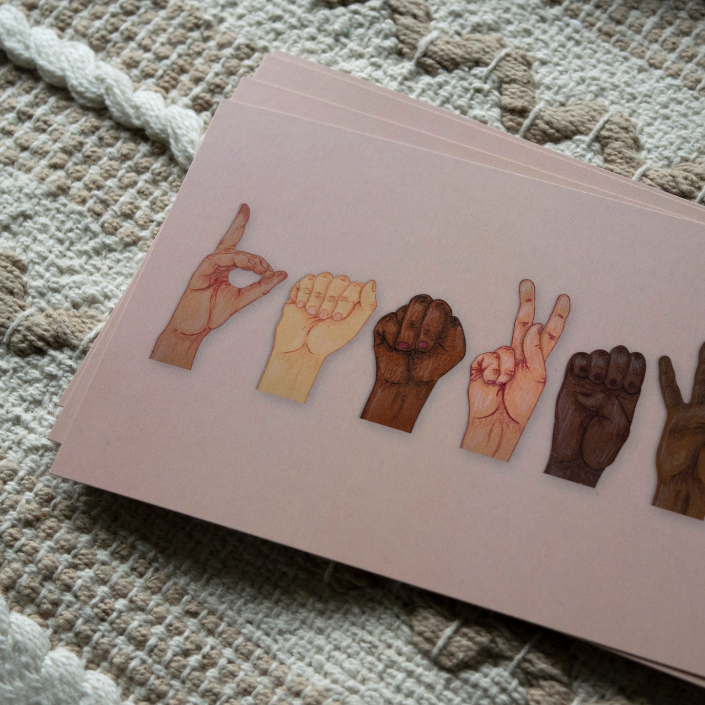 Postkarte sign language "Dankeschön"