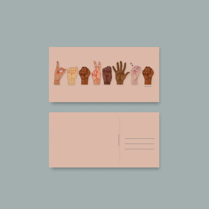Postkarte sign language "Dankeschön"