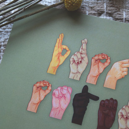 Postkarte sign language "Frohe Ostern"