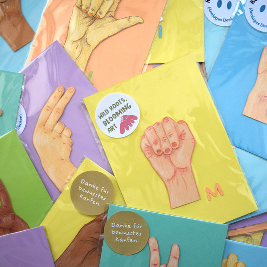 Papier Alphabet sign language (DGS)