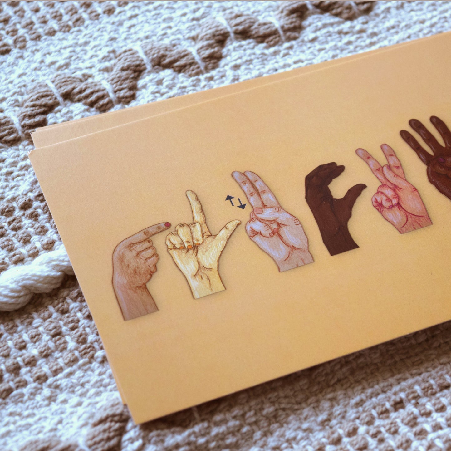 Postkarte sign language "Glückwunsch"