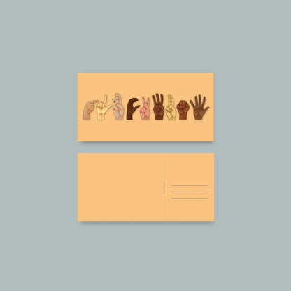 Postkarte sign language "Glückwunsch"